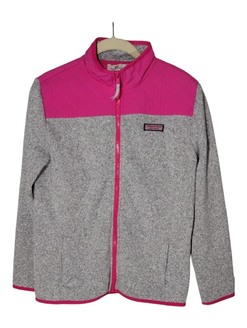 Vineyard Vines Jacket Girls Size XL 16 Grey Pink